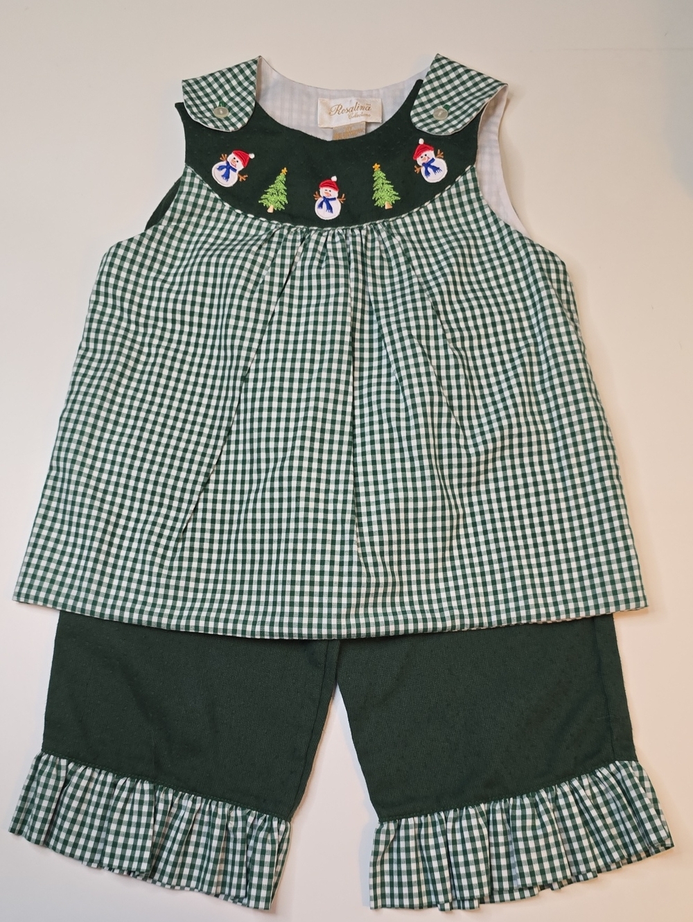 Rosalina Collections Green Gingham Holiday Set